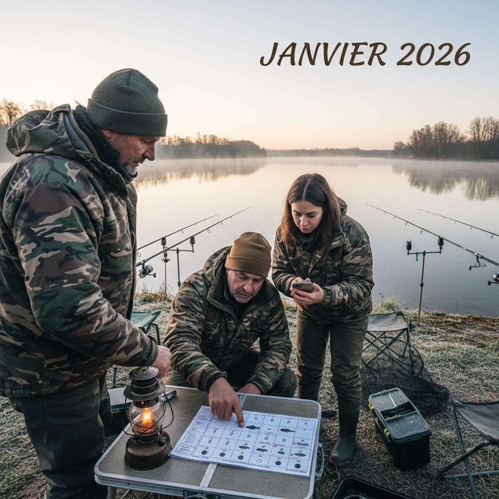 Découvrez le calendrier de pêche lunaire 2026 pour optimiser vos sorties de pêche en fonction des phases de la lune et maximiser vos prises tout au long de l'année.