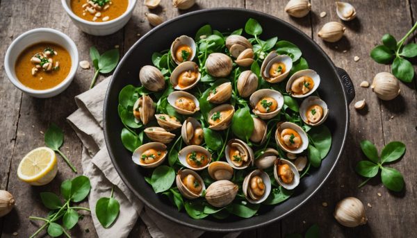 découvrez les délices marins : des amandes croquantes au beurre d'amande délicatement parfumé à l'ail des ours, une saveur unique pour vos papilles.