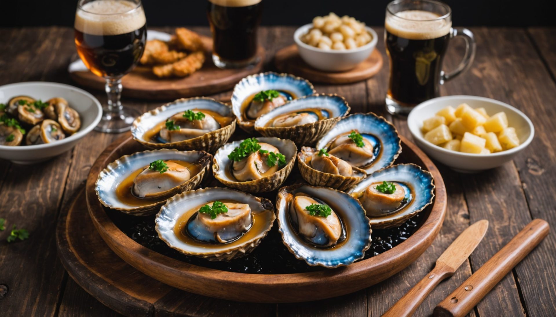 découvrez les ormeaux sublimés à la bière stout, une escapade gourmande qui vous plonge au cœur des saveurs marines authentiques et raffinées.