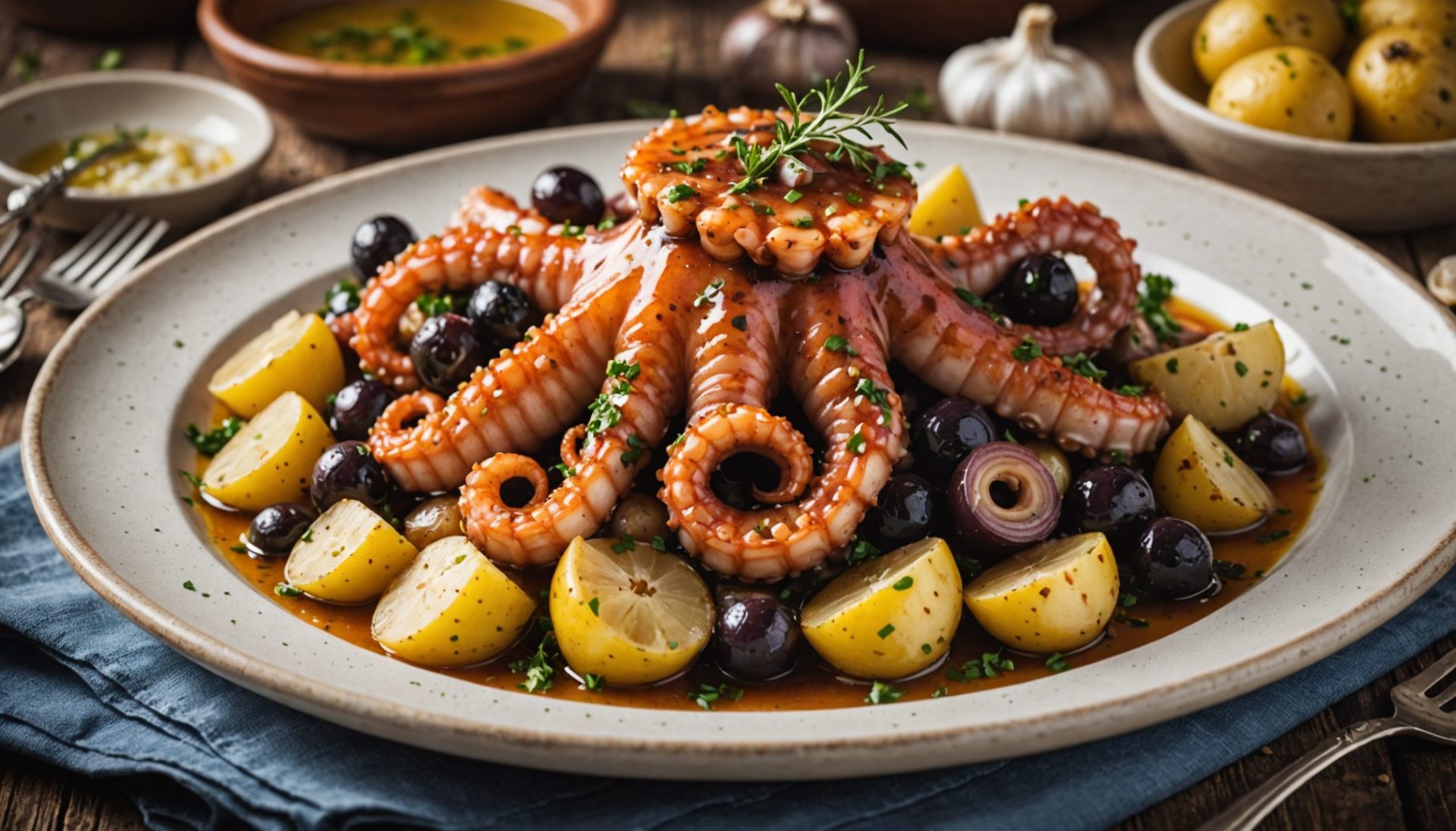 découvrez le poulpe confit à la mode lagareiro, une spécialité savoureuse de la mer qui ravira vos papilles avec ses saveurs authentiques et sa texture fondante.