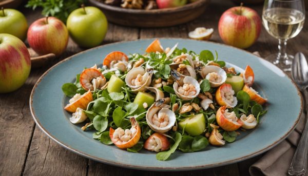 découvrez notre recette gourmande de salade de bulots onctueuse à la crème, agrémentée de pommes croquantes pour un équilibre parfait entre douceur et fraîcheur marine.