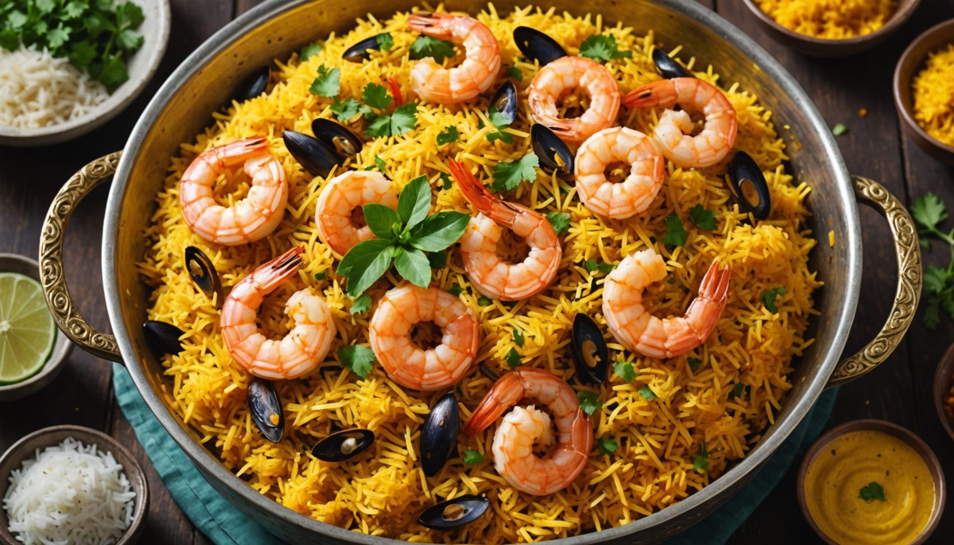 découvrez notre recette authentique de biryani exotique aux crevettes et noix de coco, un délice marin aux saveurs parfumées pour un repas gourmand et original.