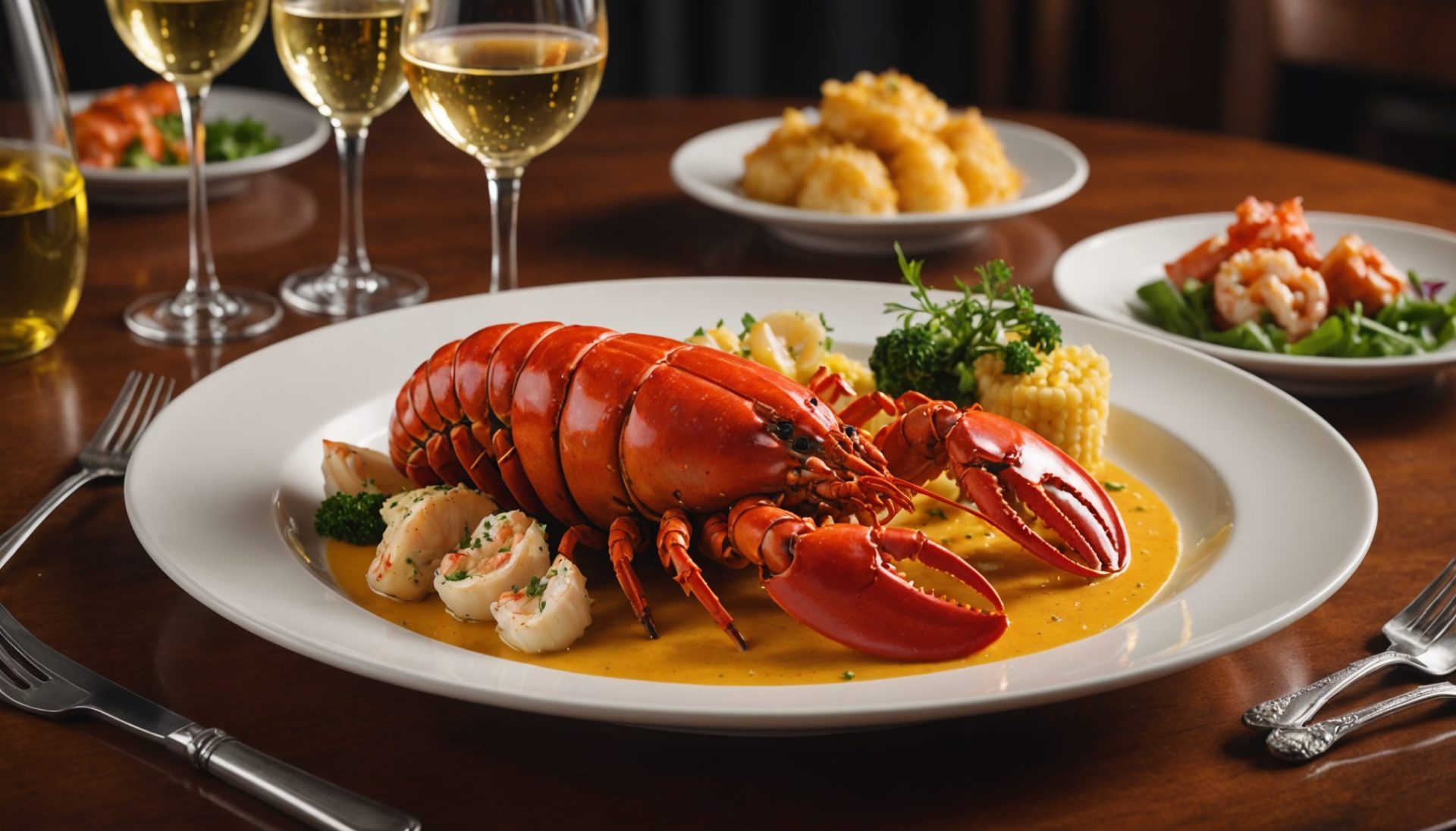 savourez un homard délicatement nappé de vin jaune, une recette raffinée alliant les saveurs marines et l'élégance du terroir français.