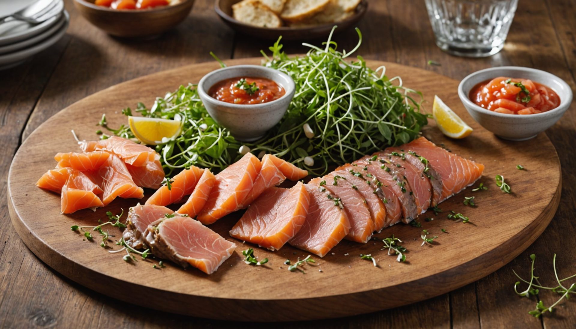 découvrez le gravlax de bœuf accompagné d'une salsa tonnata, une explosion de saveurs subtiles et raffinées qui éveilleront vos papilles.