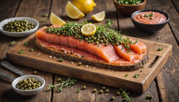 découvrez notre recette de gravlax de bœuf accompagné d'une salsa tonnata, une explosion de saveurs raffinées qui éveilleront vos papilles.