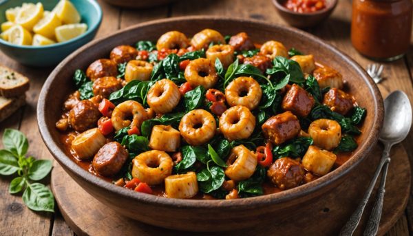 découvrez un rougail savoureux aux saucisses, calamars et épinards, une recette pleine de saveurs marines pour un voyage gourmand et exotique en cuisine.