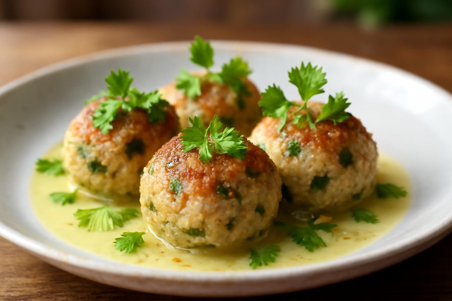 Délices marins : Boulettes de congre parfumées au gingembre et à la coriandre
