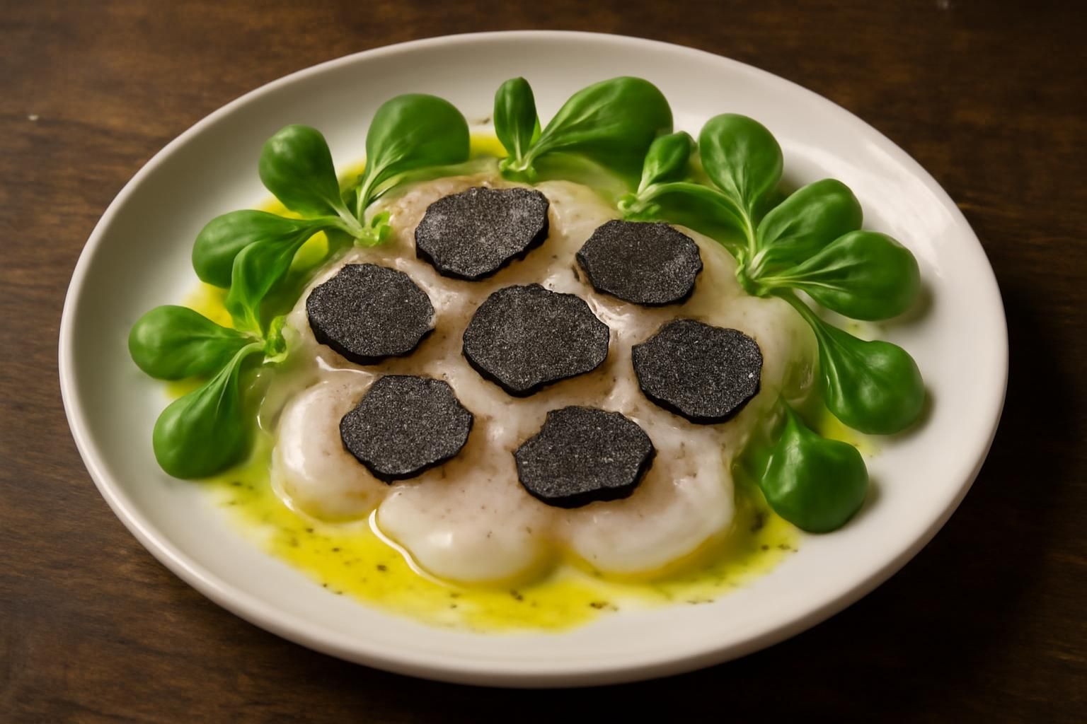 découvrez notre carpaccio de noix de saint-jacques délicatement sublimé à la truffe brumale, une symphonie de saveurs marines et raffinées pour un voyage culinaire d'exception.