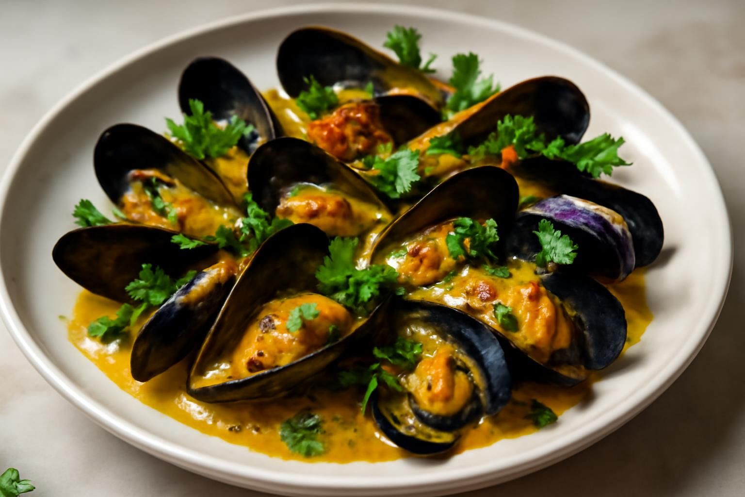 Délices marins : Moules parfumées au vadouvan