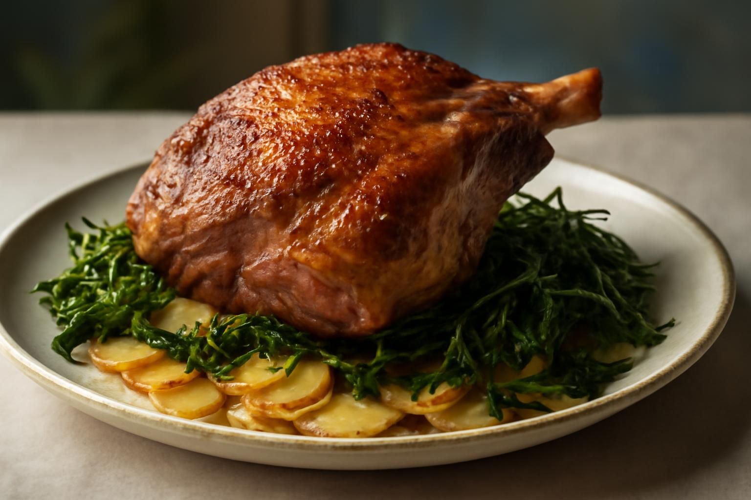 Épaule d’agneau de pré salé rôtie façon boulangère aux algues marines – saveurs de l’océan