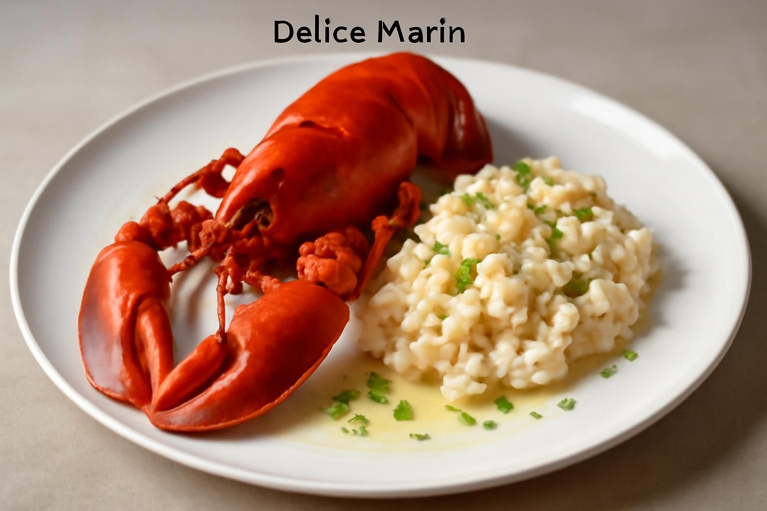savourez notre délice marin : homard frais accompagné d'une rémoulade onctueuse et délicate de chou-fleur, pour une expérience gourmande et raffinée.