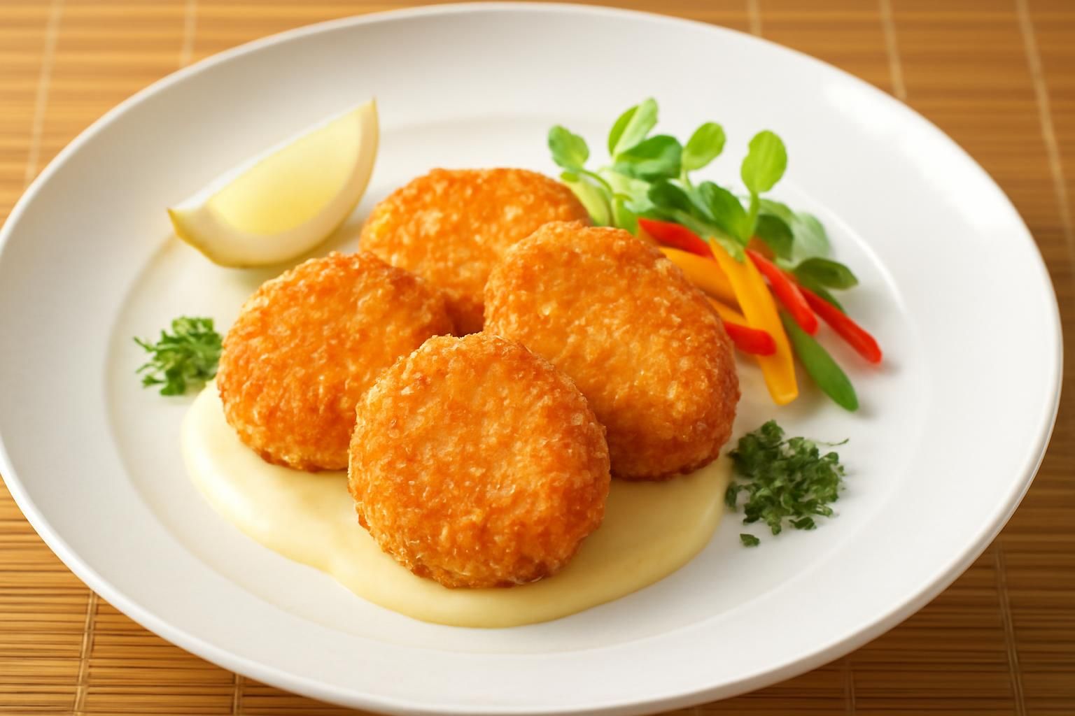 savourez nos délicieuses coquilles saint-jacques panées à la japonaise, un mariage parfait entre fraîcheur marine et croustillant exotique.