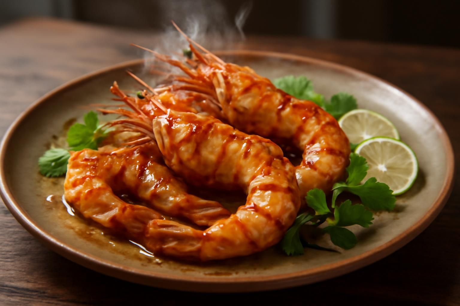 Délices marins : Gambas géantes grillées au parfum exotique du yuzu