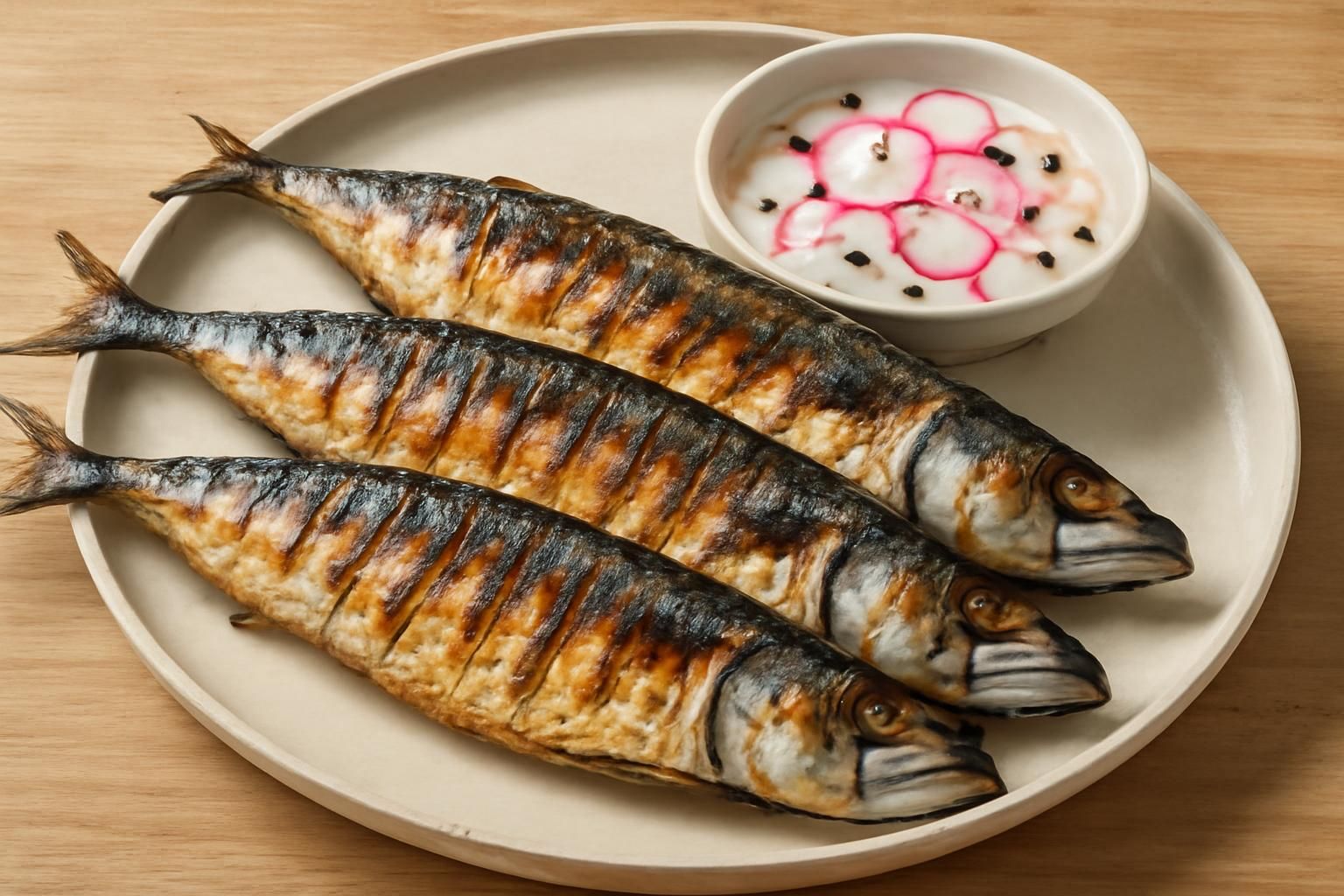 Maquereaux grillés accompagnés d’une sauce fraîche aux radis et au poivre de Tasmanie – Saveurs marines revisitées