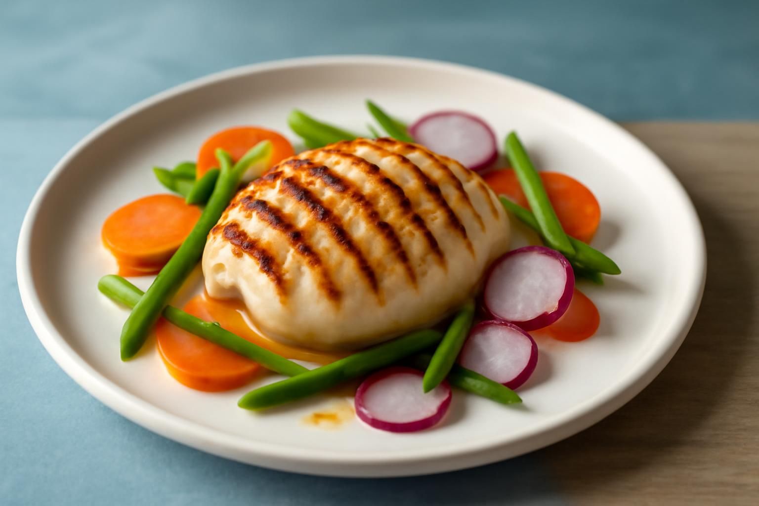 découvrez notre seiche marinée et grillée, servie avec des légumes croquants marinés pour une explosion de saveurs marines revisitées, alliant fraîcheur et gourmandise.