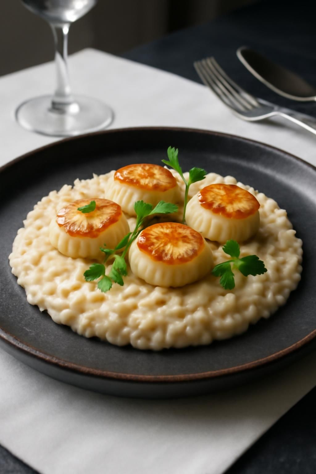 découvrez notre recette de risotto crémeux au parmesan et noix de saint-jacques, un délice marin alliant saveurs raffinées et texture onctueuse pour un repas gourmand et élégant.