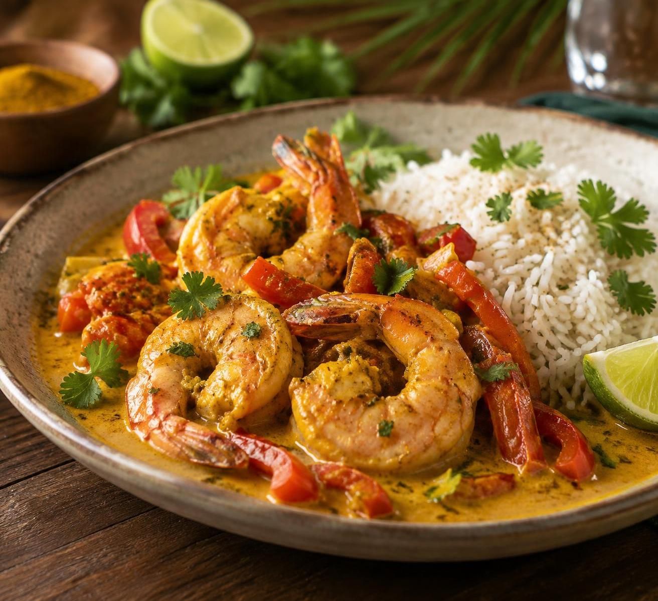 savourez de délicieuses gambas parfumées au colombo : une recette marine aux notes épicées, idéale pour apporter une touche d’évasion à votre table.