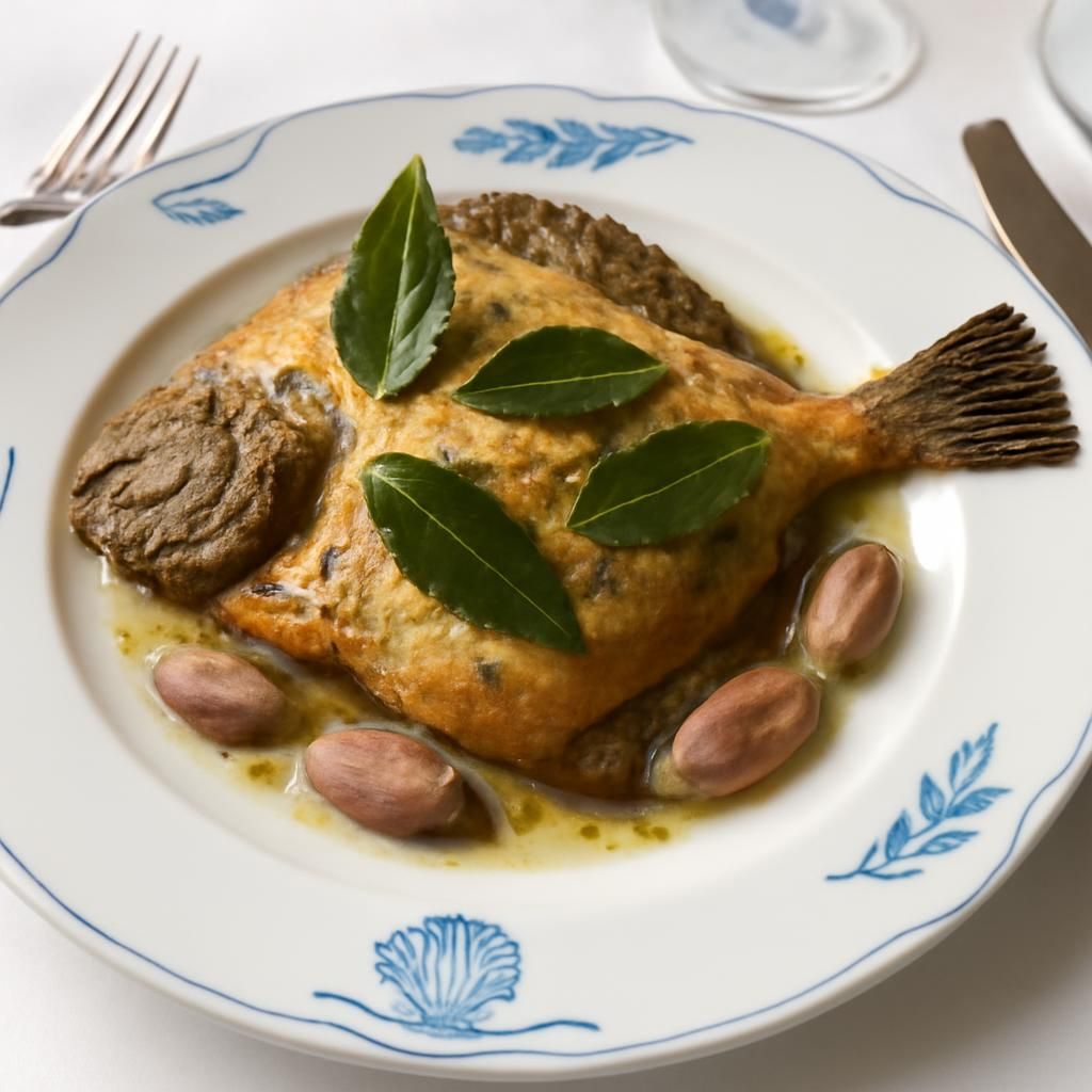 découvrez notre recette de turbot rôti parfumé au laurier et aux échalotes, une délicieuse invitation aux saveurs marines à savourer en famille ou entre amis.